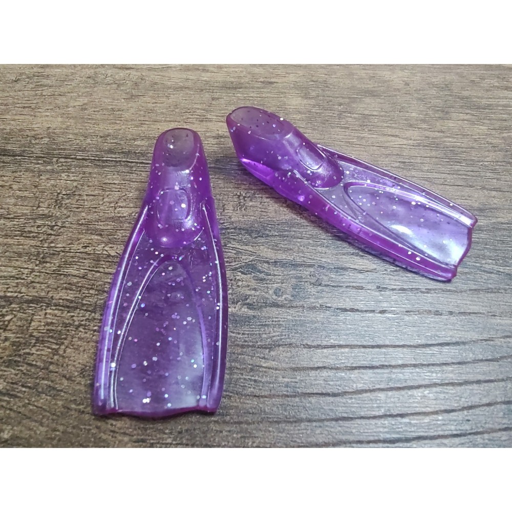 Barbie Skipper Doll  Purple Glitter Swim FINS Shoes Replacement Flippers Z35